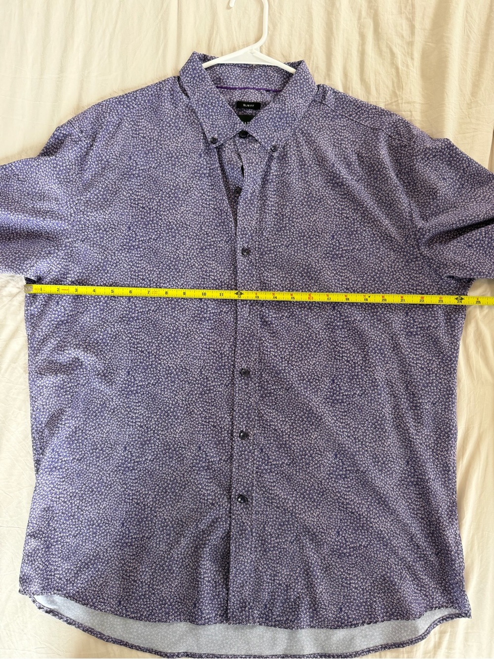Kenneth Cole Men's Purple Micro-Print Button Down Shirt